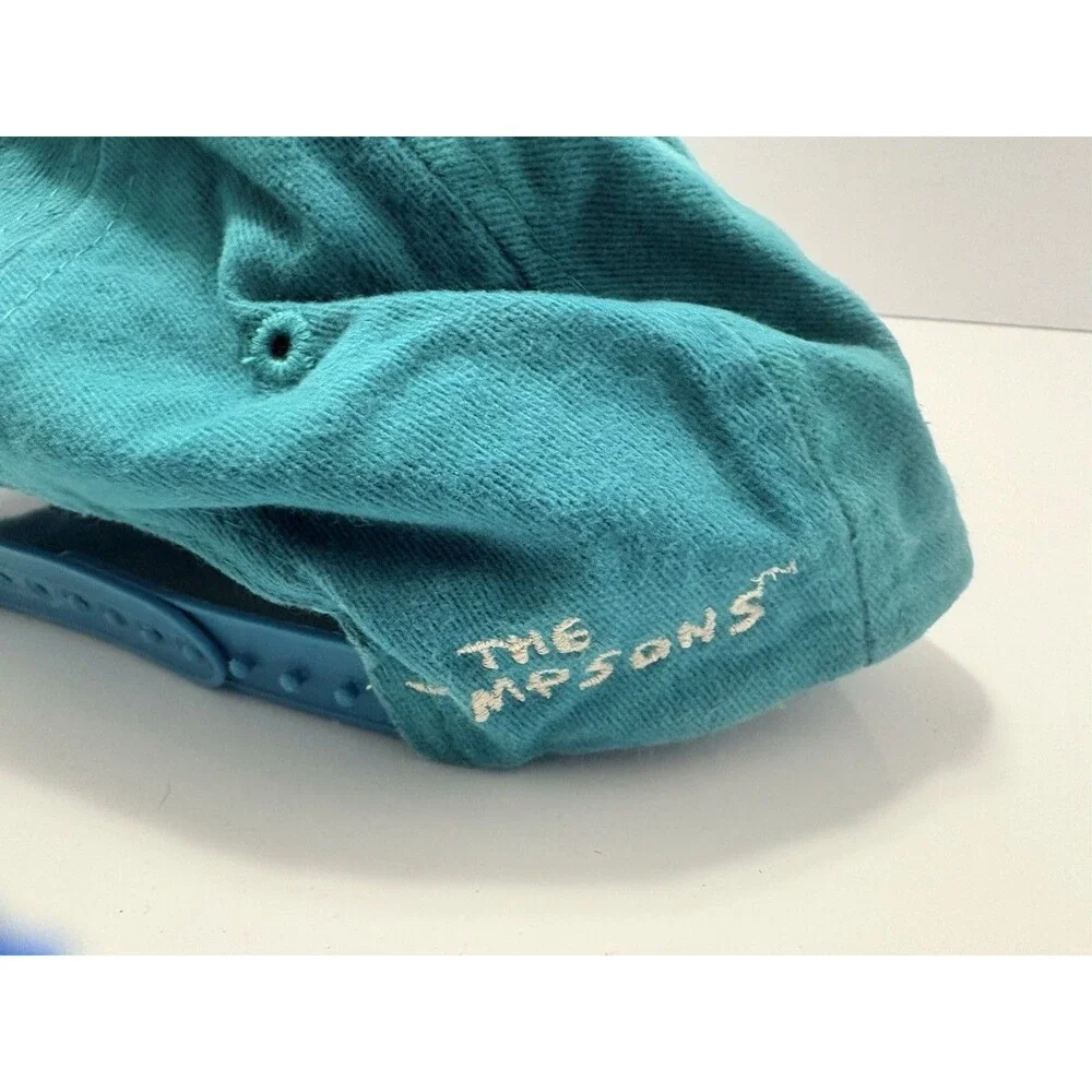 1996 Vintage THE SIMPSONS IN THE DARK GRANDPA Hat TEAL Shadow Silhouette
